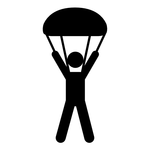 Skydiving silhouette falling