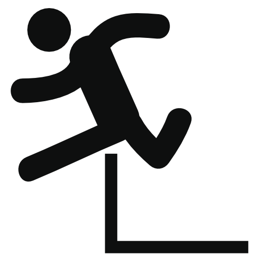 Man jumping an obstacle