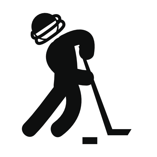 Man Practicing Ice Hockey
