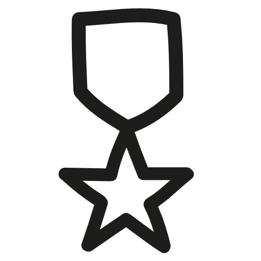 Star badge hand drawn outline