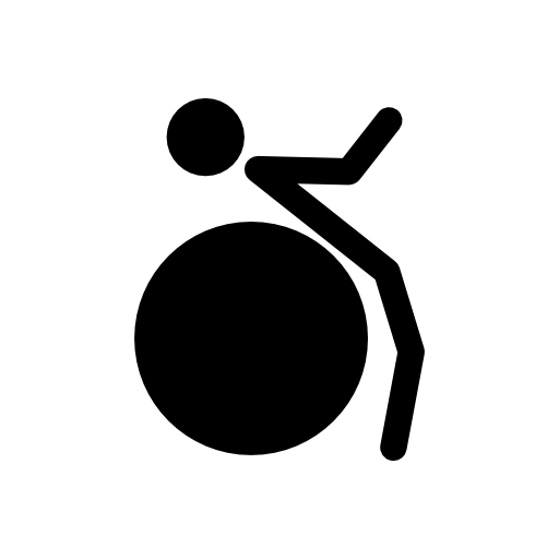 Gymnast stick man variant using exercise ball