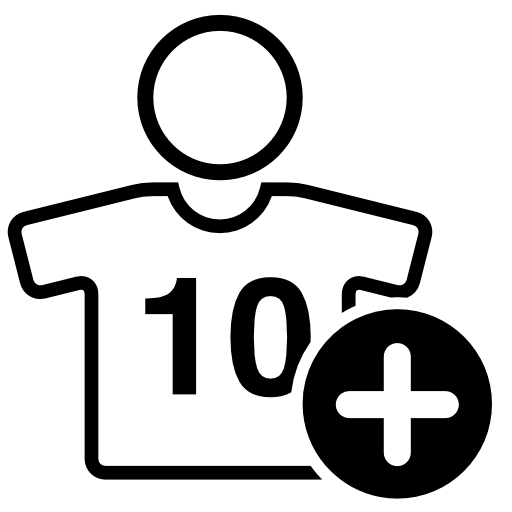 Football player wearing jersey number 10 with plus sign