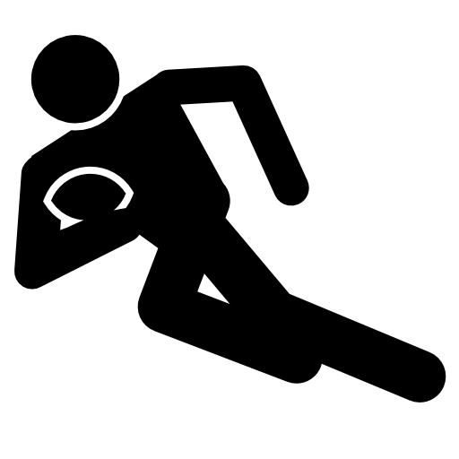 Rugby runner with the ball