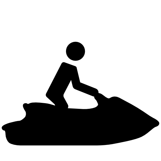 Jet boating sport silhouette