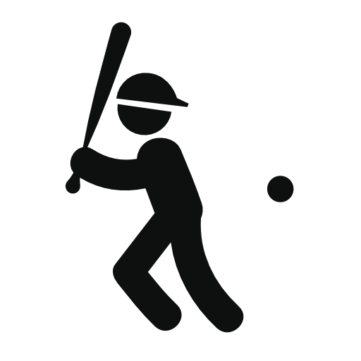 Baseball player with bat and ball
