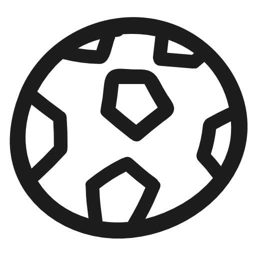 Soccer ball hand drawn outline