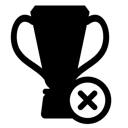 Football trophy with cross mark