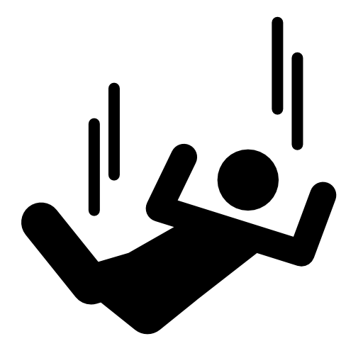 Paratrooper falling silhouette