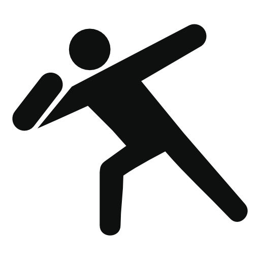 Silhouette of a man throwing something