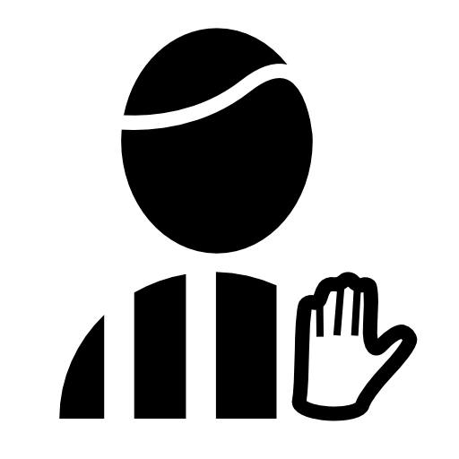Football referee with hand signal