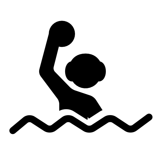 Waterpolo athlete silhouette in the water