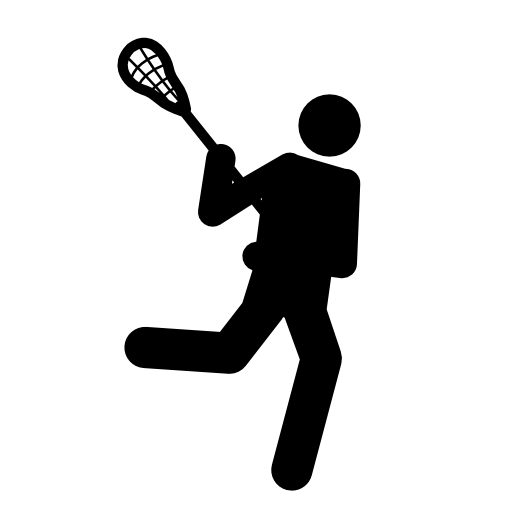Lacrosse silhouette of a person with a racquet