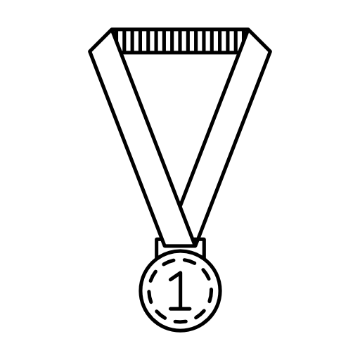 Medal hanging of a ribbon