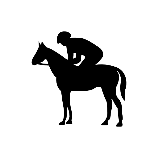 Quiet horse with jockey silhouette