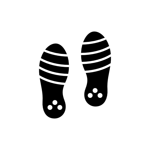 Sportive human shoes footprints