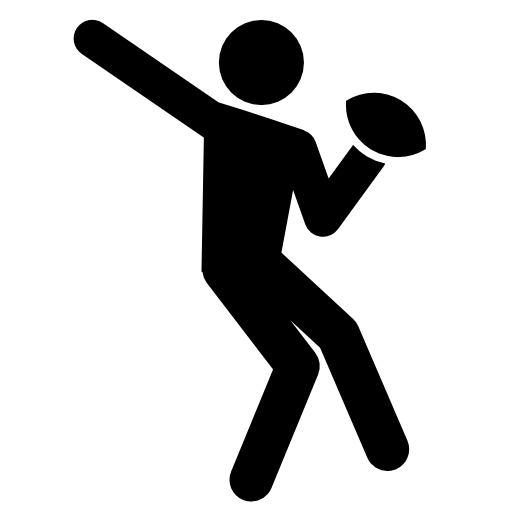 Rugby player about to throw a ball