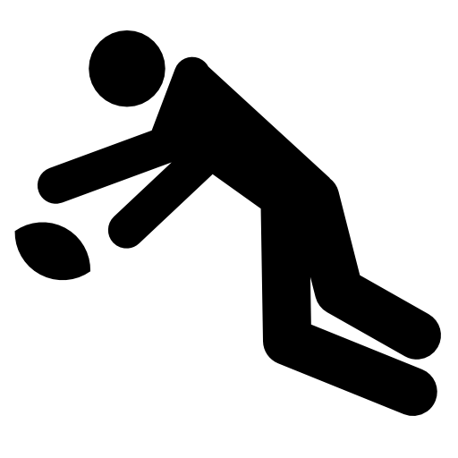 Rugby player chasing ball