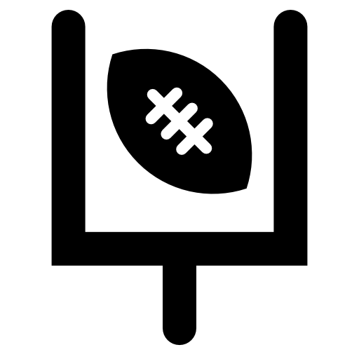Rugby goal with ball