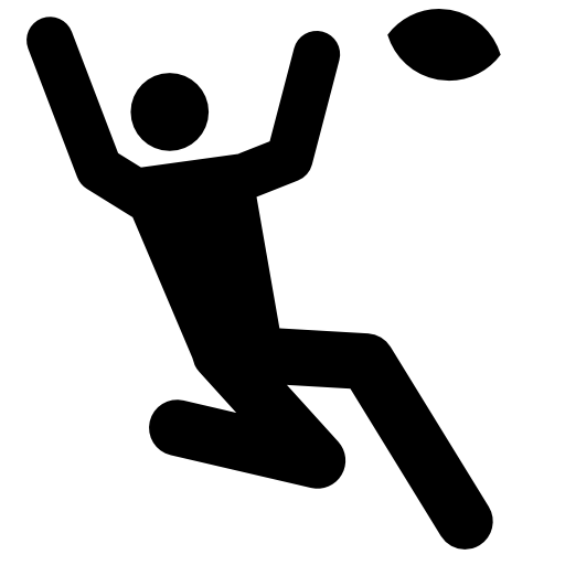 Rugby player catching the ball