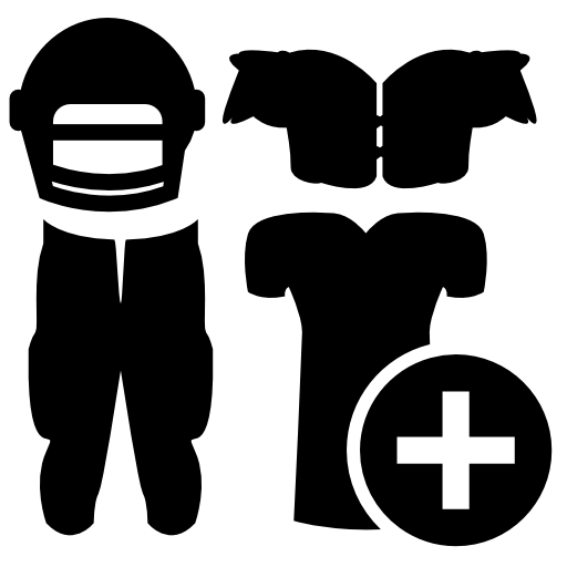 Rugby gear with plus sign