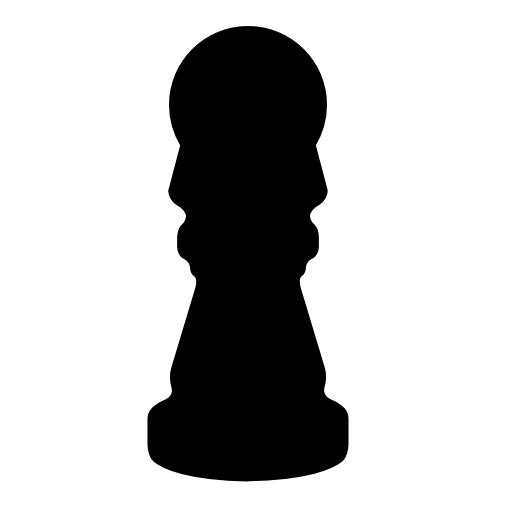 Chess pawn black shape side view