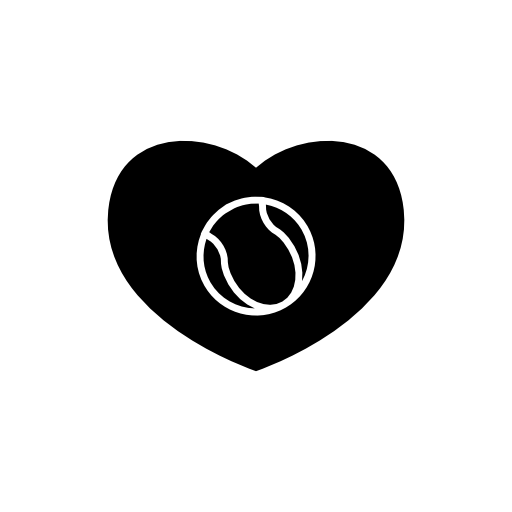 Tennis ball in a heart