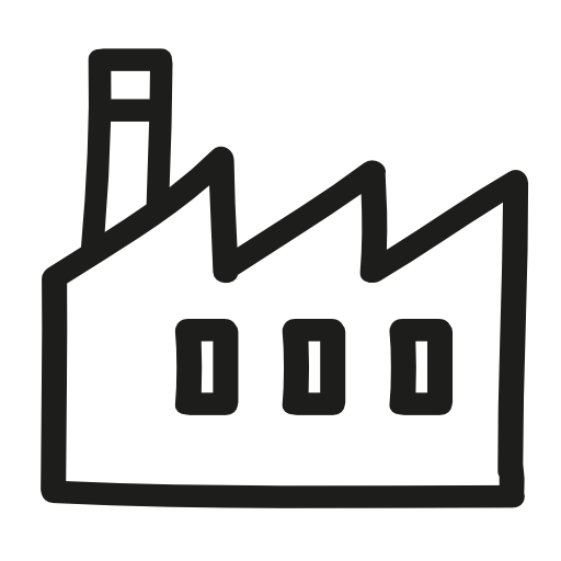 Factory hand drawn building outline