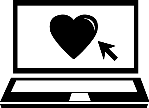 Heart shape in a computer monitor