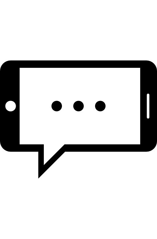Telephone communication tool with chat bubble as screen