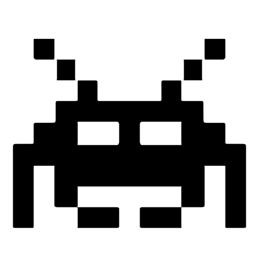 Space game character of pixels