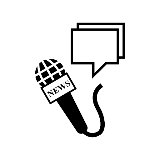 News microphone and speech bubbles