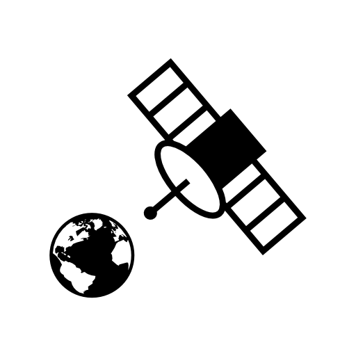 Space satellite station with earth in view