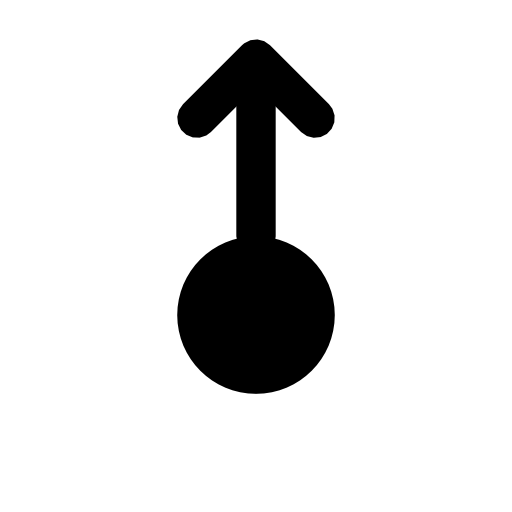 Circle and arrow point to up
