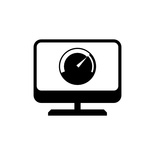 Desktop computer screen with meter