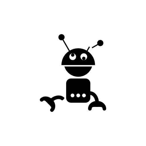 Dizzy robot silhouette