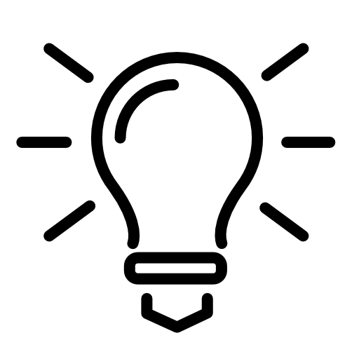Light bulb outline, ideas symbol