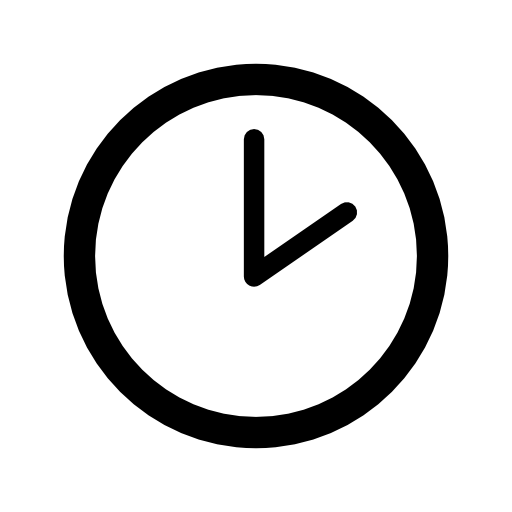 Clock of circular shape at two o clock