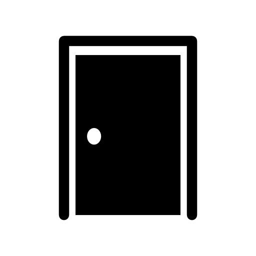 Closed door with border silhouette