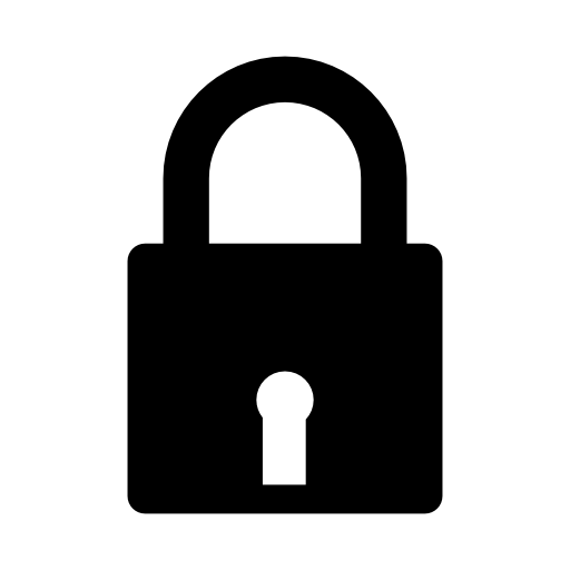 Protection symbol of a locked padlock