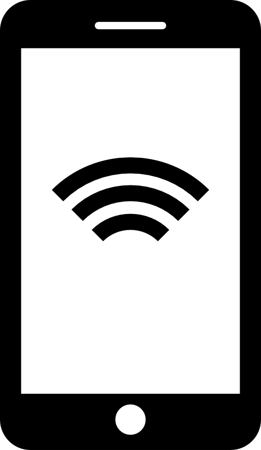 Phone with wifi signal symbol