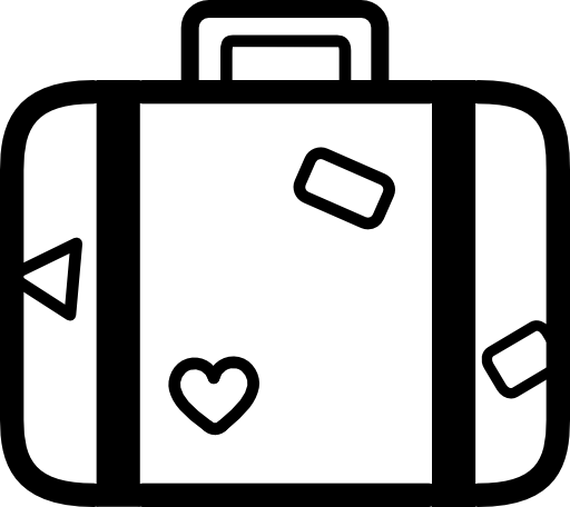 Suitcase for travelling baggage outline