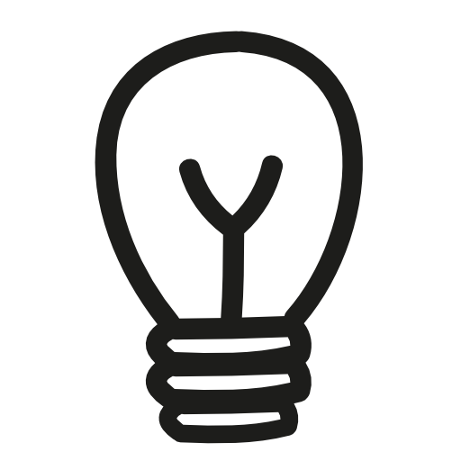 Lightbulb hand drawn symbol
