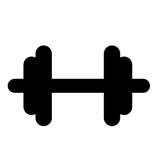 Gym dumbbell black silhouette