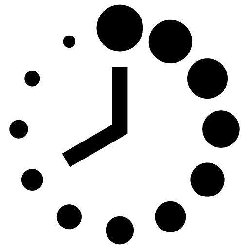 Clock of circular shape with dots