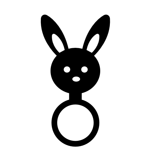 Baby rattle with bunny head shape