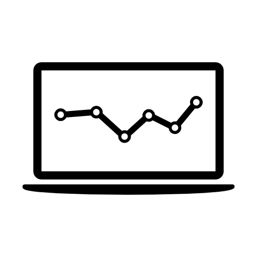 Stocks graphic on laptop monitor