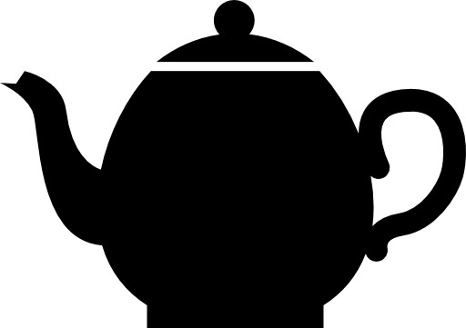 Teapot black side view shape