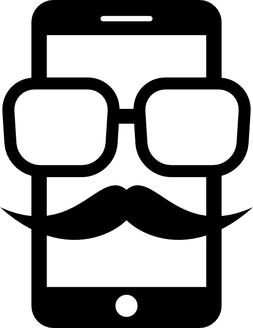 Telephone with glasses and mustache