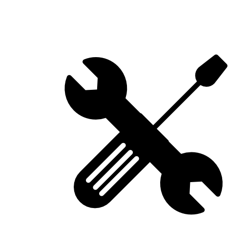 Wrench and screwdriver in cross