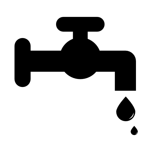Water faucet with water droplet